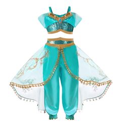 FITTO Princess Jasmine Costume for Kids Inspired Costume, size 130