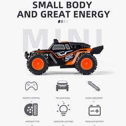 Kidwala Mini High-Speed Racing Off Road Remote Control Car, Black/Orange, Ages 6+