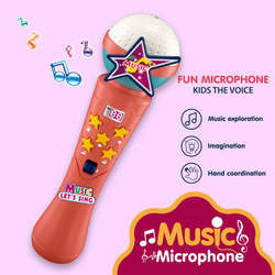 Kidwala Karaoke Microphone with Built in Music and Flashing Light, Red, Ages 3+