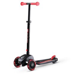 FITTO Twist Foldable 3 Wheel Scooter with Lights Fun and Exciting Outdoor Ride for Kids Aged 3 12, Black, 75CM