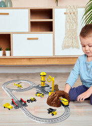 FITTO Train Toy Playset for Boys and Girls With Helicopter and Construction Vehicles, Train Tracks, Railway Kits, and more