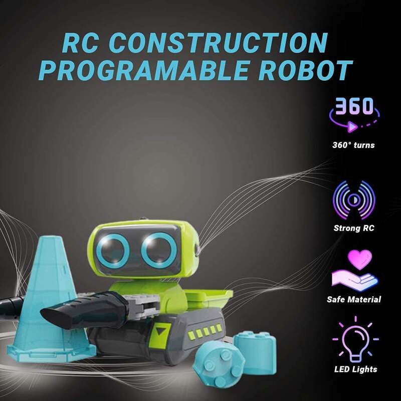 FITTO Stunt RC Car, 4WD 2.4GHz Remote Control robot With LED Lights RC robot for Boys Birthday