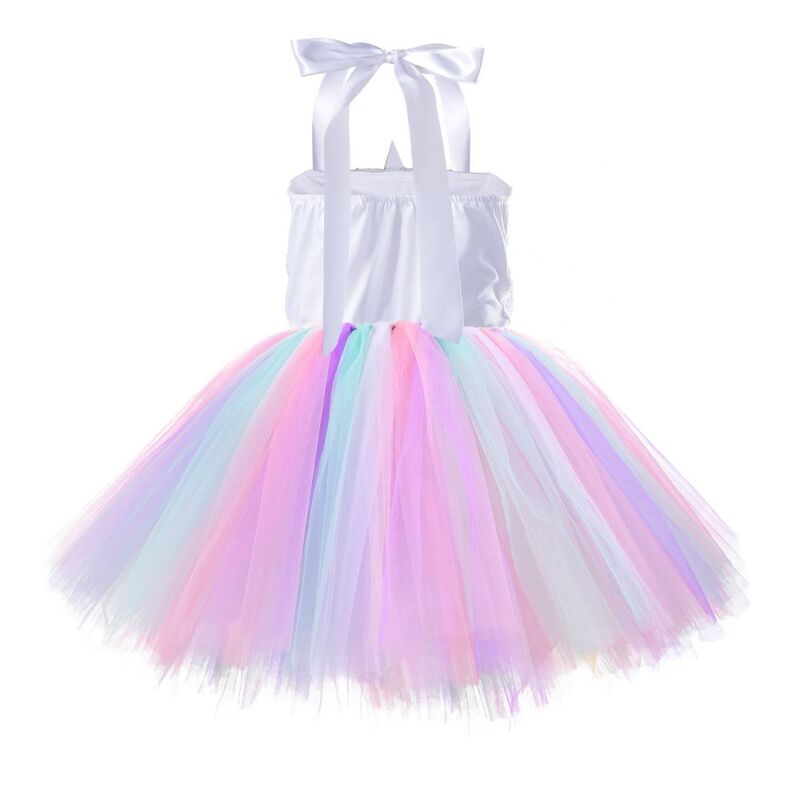 FITTO Unicorn Girl Dress Cosplay Dress Set - Complete Princess Dress Set with Unicorn Horn and Ears