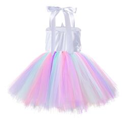 FITTO Unicorn Girl Dress Cosplay Dress Set - Complete Princess Dress Set with Unicorn Horn and Ears