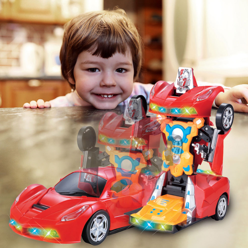 Kidwala Transformer Remote Control Sports Car with Battery, Red, Ages 6+