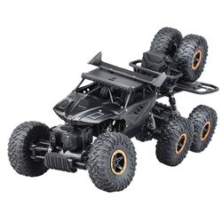 FITTO 6X6 Rock Crawler Remote Control Car for kids 1:10 alloy six-drive 2.4G Toys for Boys, Monster Trucks for boys, Black