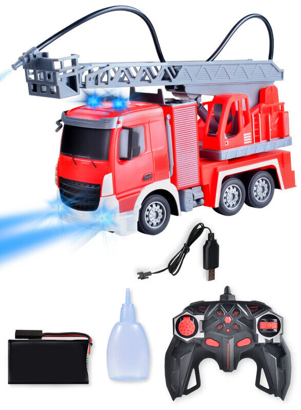 

Kidwala FITTO RC Firefighter Toy with Spray Mode Fire Truck Toy with a Water Gun, Red