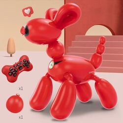 FITTO Remote Control Stunt Robot Balloon Dog with Touch Control, Red