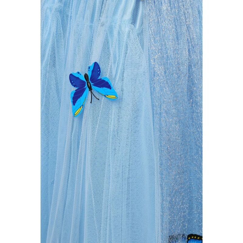 FITTO Halloween Cinderella Butterfly Dress Blue & Purple Ombre Costume with Accessories