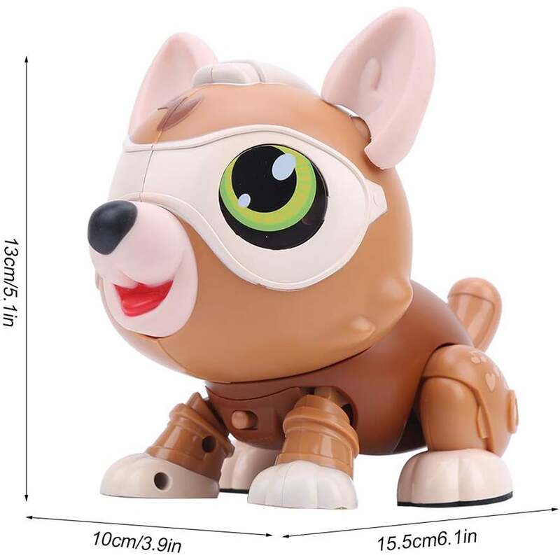 FITTO Singing Robotic Dog, Robot Puppy, Boys and Girls Christmas Gifts for Kids Over 3 Years Birthday Gifts, Magic Pet Dog Brown