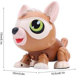 FITTO Singing Robotic Dog, Robot Puppy, Boys and Girls Christmas Gifts for Kids Over 3 Years Birthday Gifts, Magic Pet Dog Brown