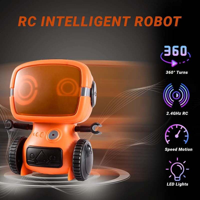 FITTO Robot Toy for Kids, Interactive Remote Control Pet with Walkie Talkie and Wireless RC Programming Mode for Boys and Girls Holiday Educational Gift