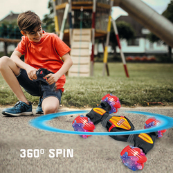 Kidwala Remote Control Mini Stunt Off Road 360° Spin Car with Rechargeable Battery, Red, Ages 6+