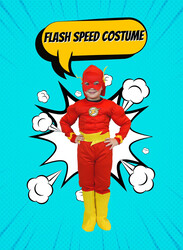 FITTO kids costume set for kids, The Flash Costume for kids with pants, Mask, and accessories, Large