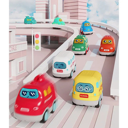 FITTO Pull- Back Cars - Set of 4, Durable Toy in Vibrant Colors