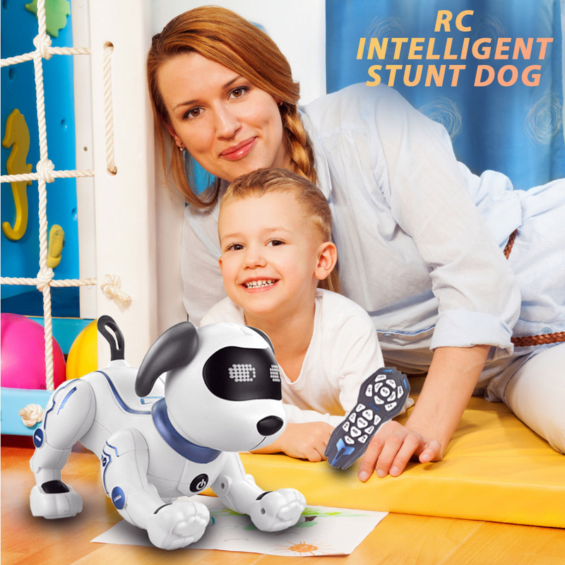Kidwala Smart Electronic Programming Stunt Robot Dog, White, Ages 3+