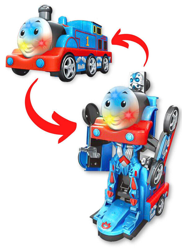 

Kidwala FITTO Retro Train Transformer Toy from Train to Robot, Blue
