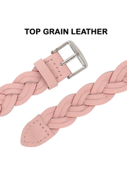 Kidwala Leather Top Grain Braided Watch Band for Apple Watch 38mm/40mm, Pink