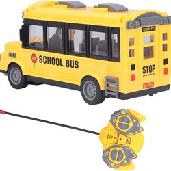 FITTO RC School Bus - Interactive Remote Control Toy with Realistic Lights and Sounds