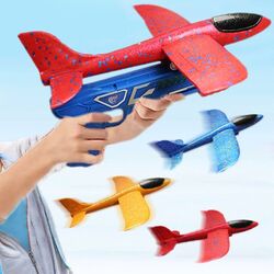 FITTO Foam Plane Glider - Hand- Throw Launcher Outdoor Toy for Kids