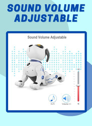 FITTO RC Robot Pet Dog Multifunctional for Kids, Programmable Voice Control Handstand Pet, Interactive Smart Robot Dogs, White