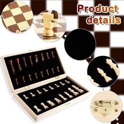 FITTO Magnetic Wooden Chess Set - Folding Board for Easy Storage and Transport