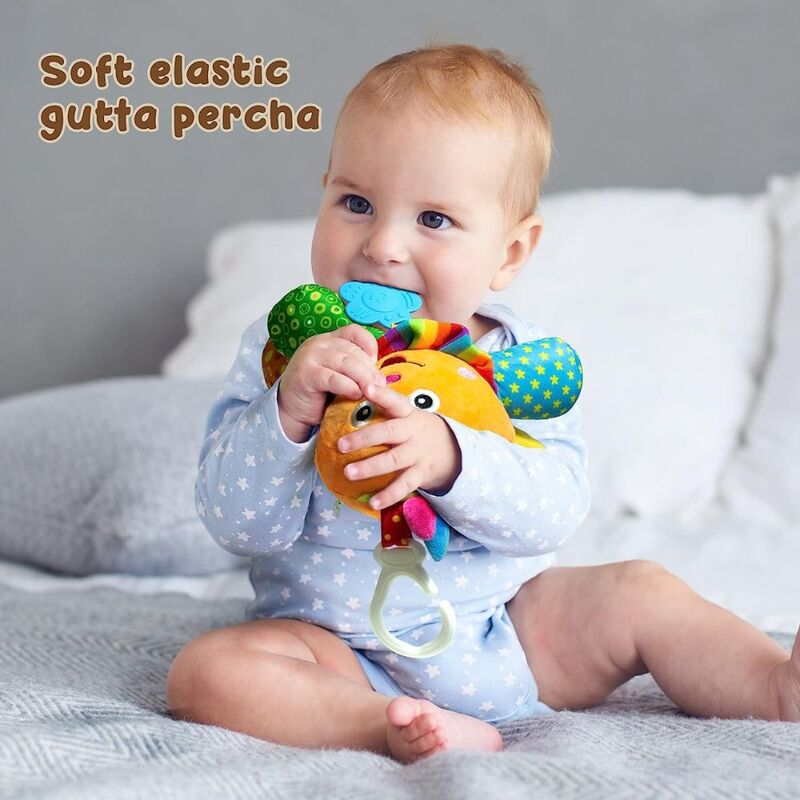 FITTO Octopus Baby Toy - Soft and Plush Sensory Toy with Hanging Loop for Infants and Newborns