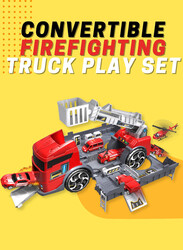 FITTO Convertible Fire Fighting Trucks, Firefighter Toy Playset