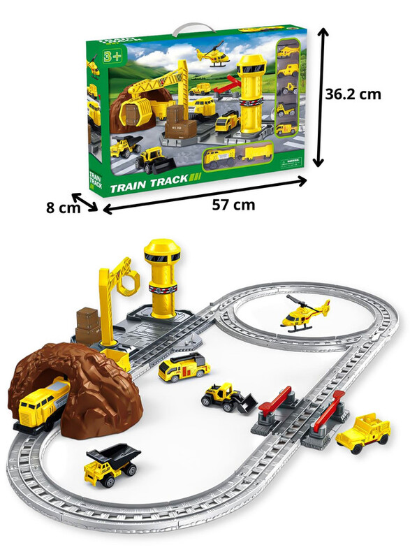 FITTO Train Toy Playset for Boys and Girls With Helicopter and Construction Vehicles, Train Tracks, Railway Kits, and more