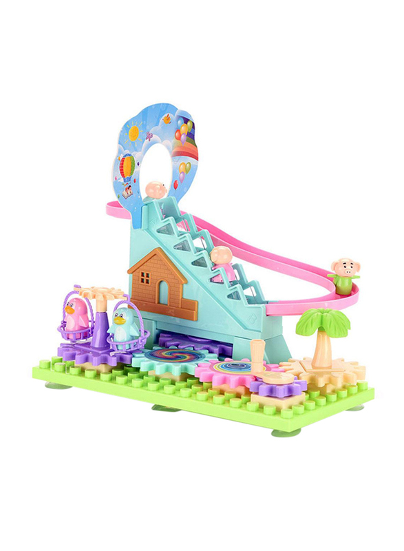 Kidwala Pengun & Pig Crank Ladder Roller Coaster Toy Playset, Multicolour, Ages 3+