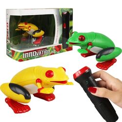 FITTO Remote- Controlled Jumping Plastic Frog Toy - Innovative and Fun Toy for Children and Adults, Green