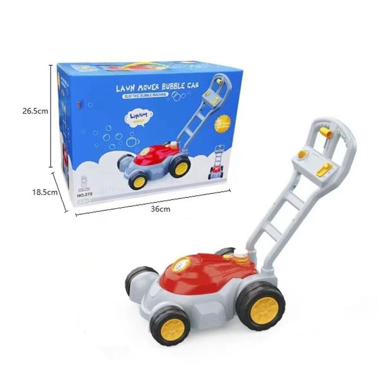 FITTO Automatic Bubble Blowing Trolley - Electric Motor Hand-Push Lawn Mower Design, Perfect for Outdoor Playtime