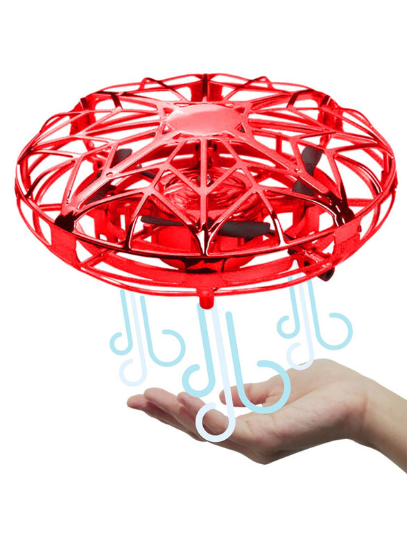 FITTO Flying Hover Ball Drone for Kids With Hands-Free Motion, Hand Operated Drone for Kids, Red