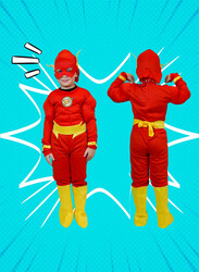 FITTO kids costume set for kids, The Flash Costume for kids with pants, Mask, and accessories, Large