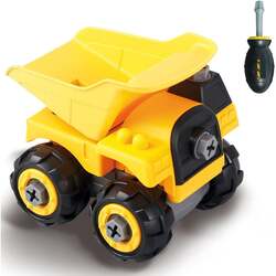 FITTO Take Apart Engineering Car Dumper Truck for Boys with Screwdriver Play Kit STEM toys for 3 Year Old