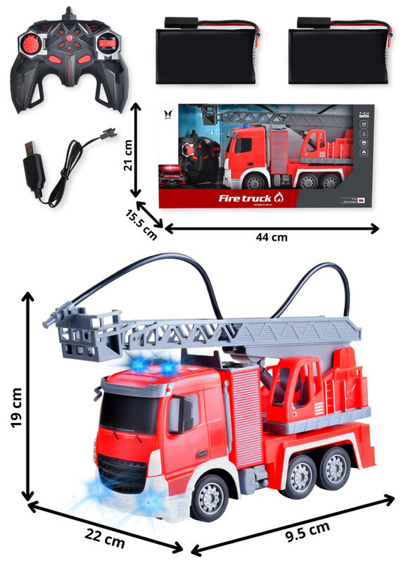 FITTO RC Firefighter Toy with Spray Mode Fire Truck Toy with a Water Gun, Red