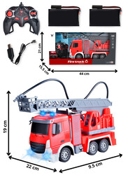 FITTO RC Firefighter Toy with Spray Mode Fire Truck Toy with a Water Gun, Red