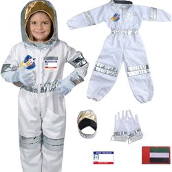 FITTO Children's Party Game Astronaut Costume - Rocket Space Suit Design for Role-Playing, Halloween, and Cosplay