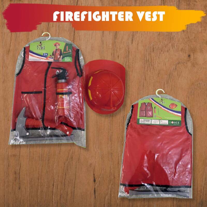 Fitto Firefighter Role Play Costume Set - Kids Fireman Dress Up Pretend Play Outfit with Rescue Tools and Accessories Toys for Kids