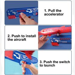 FITTO Foam Plane Glider - Hand- Throw Launcher Outdoor Toy for Kids