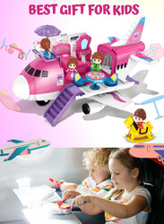 FITTO Airplane Jet Station Playset with Accessories, Pink