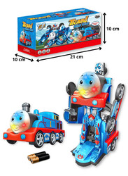 FITTO Retro Train Transformer Toy from Train to Robot, Blue