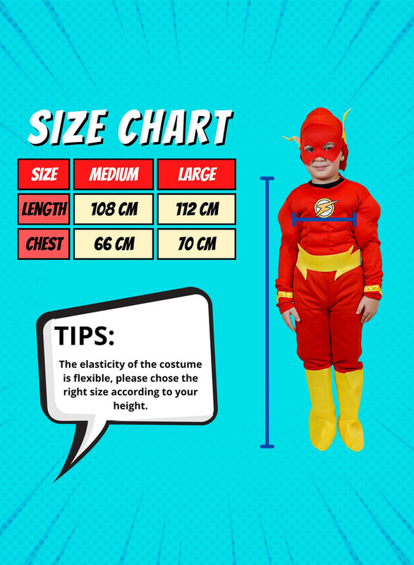 FITTO kids costume set for kids, The Flash Costume for kids with pants, Mask, and accessories, Large