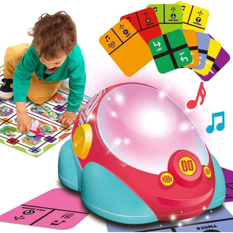 FITTO Learning Robot Toys for Kids Code & Go, STEM Educational Toy for 5 6 7 8 Year Olds, Robotics with Light, Music, Dancing and Puzzles