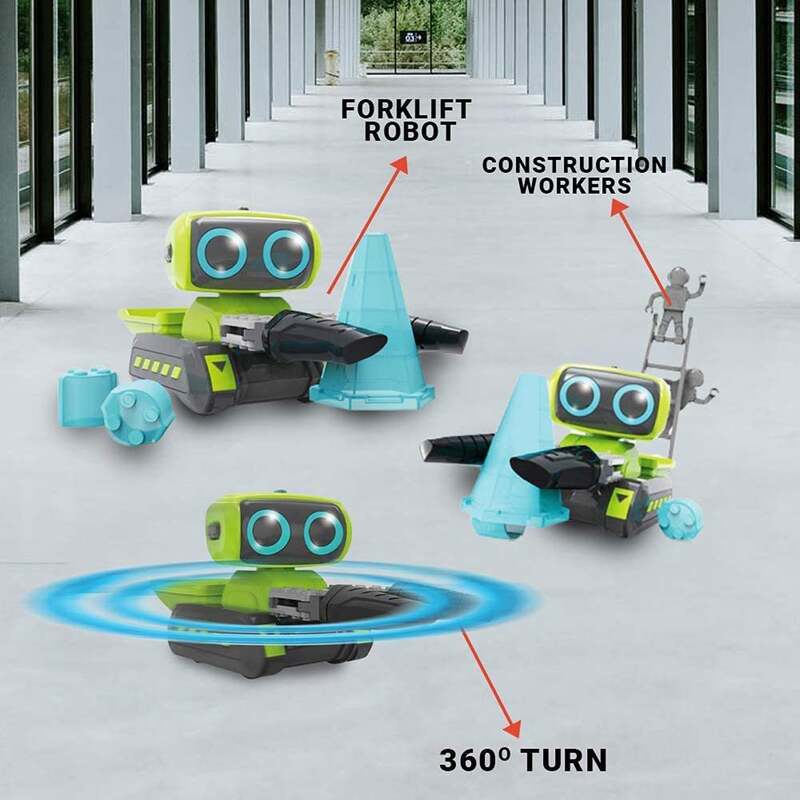 FITTO Stunt RC Car, 4WD 2.4GHz Remote Control robot With LED Lights RC robot for Boys Birthday