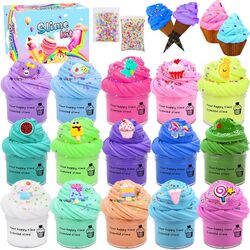 FITTO Mermaid Surprise Slime Kit with Glitter, 15 pcs