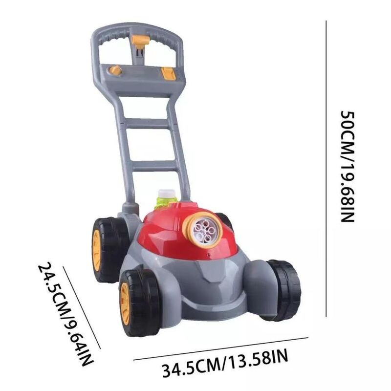 FITTO Automatic Bubble Blowing Trolley - Electric Motor Hand-Push Lawn Mower Design, Perfect for Outdoor Playtime