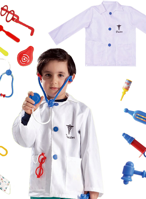 Kidwala Doctor Role Play Costume Set, White, Ages 3+