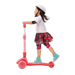 FITTO Outdoor Scooter Versatile Sit and Stand Scooter with Height Adjustable Feature for Kids, Pink, 78CM