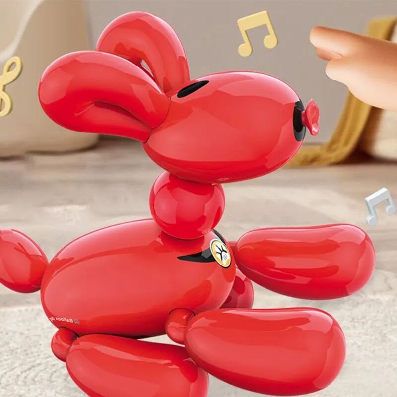 FITTO Remote Control Stunt Robot Balloon Dog with Touch Control, Red